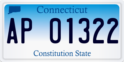 CT license plate AP01322