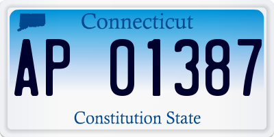 CT license plate AP01387