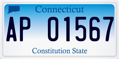 CT license plate AP01567