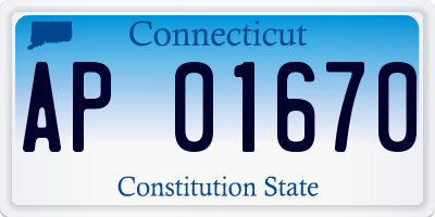 CT license plate AP01670