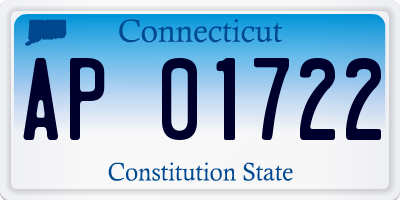 CT license plate AP01722