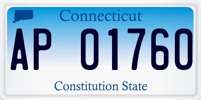 CT license plate AP01760