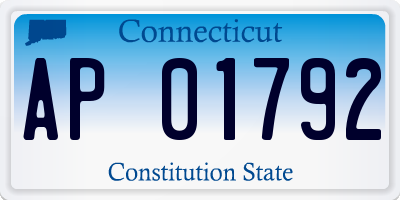 CT license plate AP01792