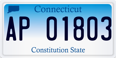 CT license plate AP01803