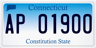 CT license plate AP01900