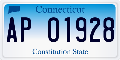CT license plate AP01928