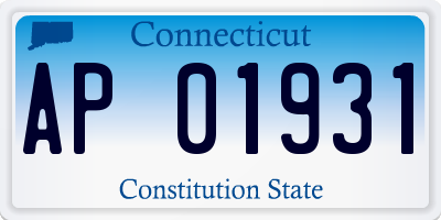 CT license plate AP01931