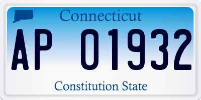 CT license plate AP01932