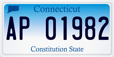 CT license plate AP01982