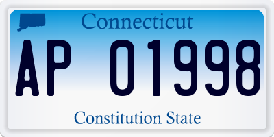 CT license plate AP01998