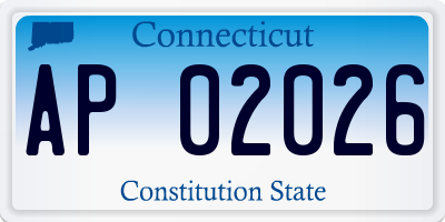 CT license plate AP02026