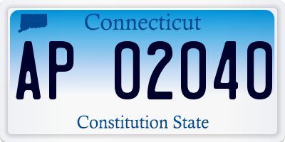 CT license plate AP02040