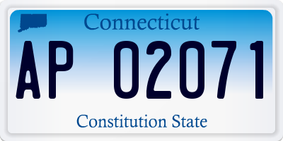 CT license plate AP02071
