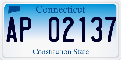 CT license plate AP02137