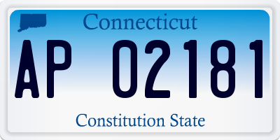 CT license plate AP02181