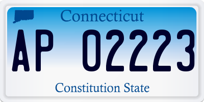 CT license plate AP02223
