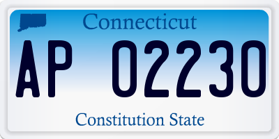 CT license plate AP02230