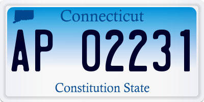 CT license plate AP02231