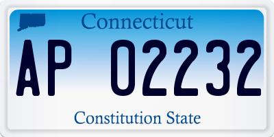 CT license plate AP02232
