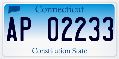 CT license plate AP02233