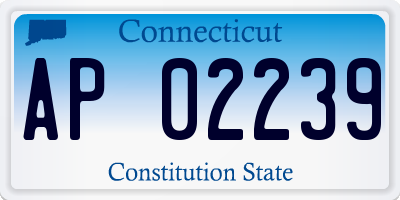 CT license plate AP02239