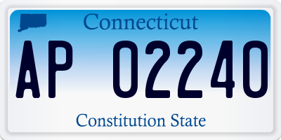 CT license plate AP02240