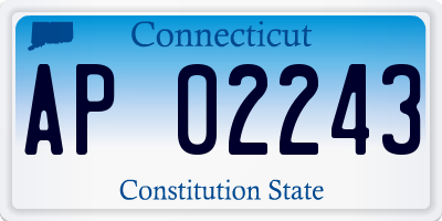 CT license plate AP02243