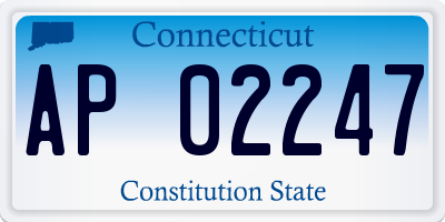 CT license plate AP02247