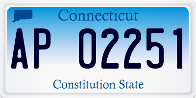 CT license plate AP02251