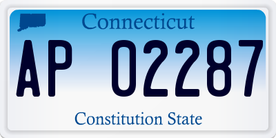 CT license plate AP02287