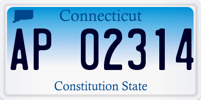CT license plate AP02314