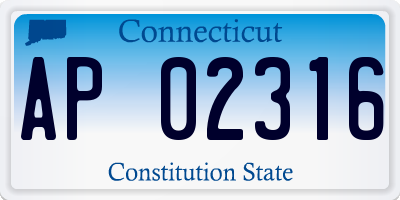 CT license plate AP02316