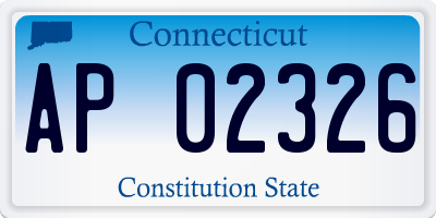 CT license plate AP02326