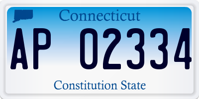 CT license plate AP02334