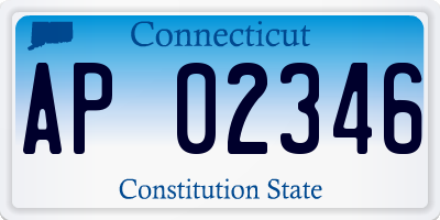 CT license plate AP02346