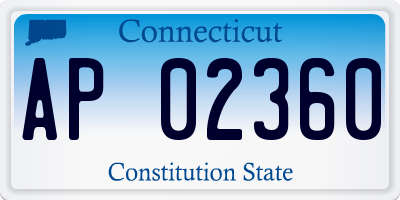 CT license plate AP02360