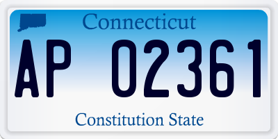 CT license plate AP02361