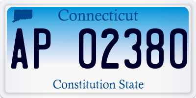 CT license plate AP02380