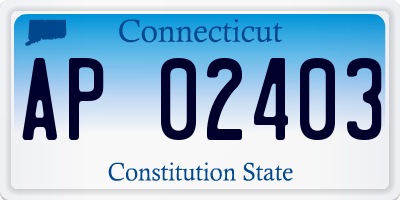 CT license plate AP02403