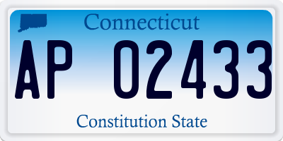 CT license plate AP02433