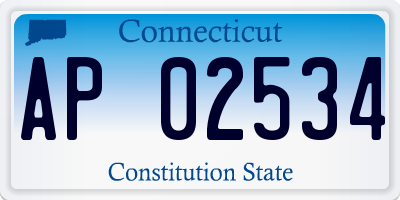 CT license plate AP02534