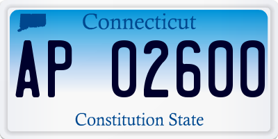 CT license plate AP02600