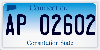 CT license plate AP02602