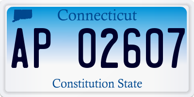 CT license plate AP02607