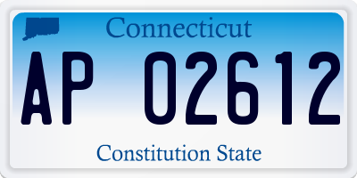 CT license plate AP02612