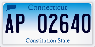 CT license plate AP02640