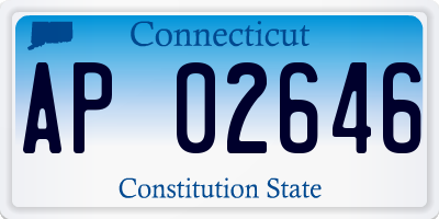 CT license plate AP02646