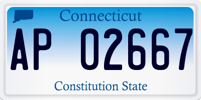 CT license plate AP02667