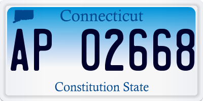 CT license plate AP02668