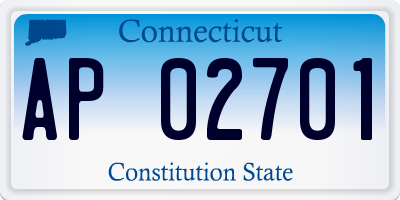 CT license plate AP02701